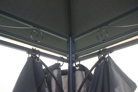 Quadro de aço 3x3x2.7M Patio exterior redondo Canopy Party Gazebo Design para jardim / exterior