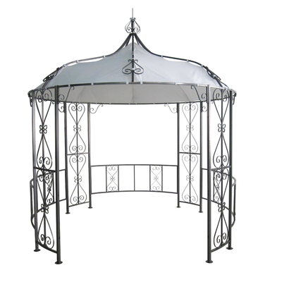 Material de tecido de poliéster 3 * 2.9M Padrão de trabalho aberto Spire High Energy Gazebo para jardim