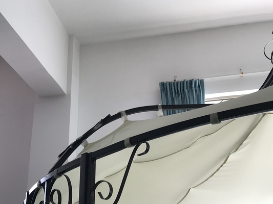 Material de tecido de poliéster 3 * 2.9M Padrão de trabalho aberto Spire High Energy Gazebo para jardim