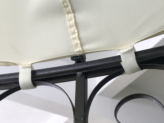 Material de tecido de poliéster 3 * 2.9M Padrão de trabalho aberto Spire High Energy Gazebo para jardim