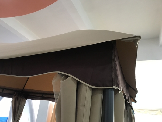 Alu. Quadro 3x3.65x2.75M Gazebo de jardim com cobertura dupla com rede de rede incluída