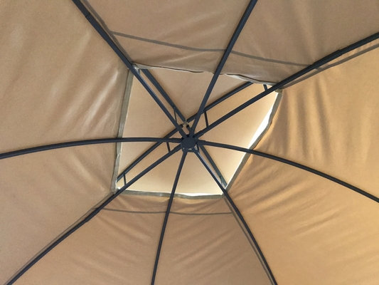 Alu. Quadro 3x3.65x2.75M Gazebo de jardim com cobertura dupla com rede de rede incluída