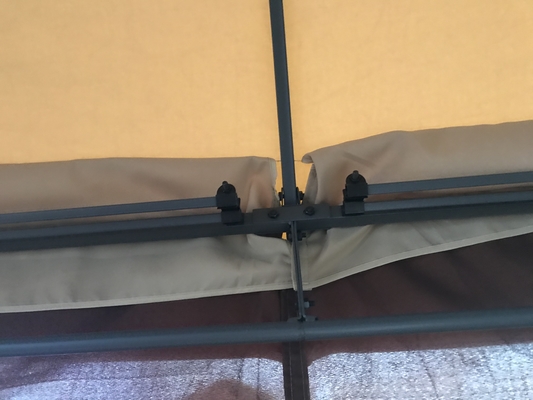 Alu. Quadro 3x3.65x2.75M Gazebo de jardim com cobertura dupla com rede de rede incluída