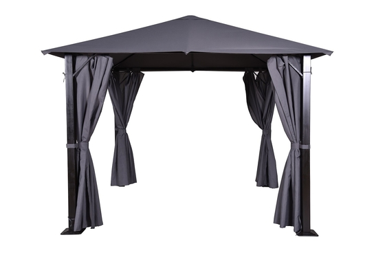 Gazebo de metal para jardim com tope único pintado à mão 3x3x2.57m Fácil de montar