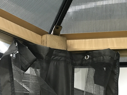 Quadro de alumínio 2x2x2x2.8M Gazebo hexagonal para proteção solar e relaxamento
