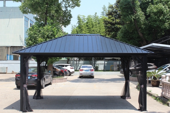 Produtos de jardim ao ar livre Pergola 4,85x3,65x2,75m Aço galvanizado com material de tecido