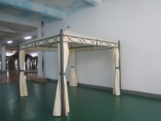 Proteção solar Jardim Ponte de pergola de metal de aço com cortina de poliéster Galpão Função