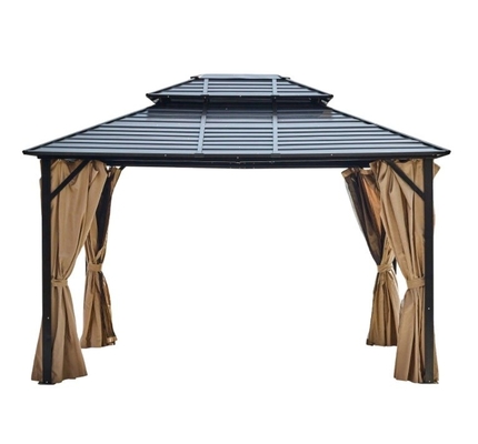 Parede lateral de poliéster 3X3.65X2.75M Tubos de alumínio com tampa dupla Gazebo para festa de jardim