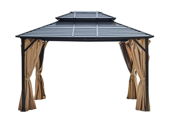 Parede lateral de poliéster 3X3.65X2.75M Tubos de alumínio com tampa dupla Gazebo para festa de jardim