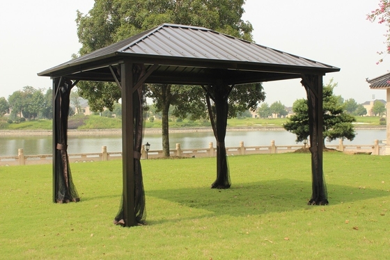 3x3.65x2.57m Linha de jardim de aço galvanizado Gazebo de tubo de alumínio para suprimentos de jardim