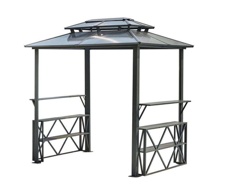 Gazebo de policarbonato com dois topos 2.35X1.7X2.45M para ponte de pérgulas ao ar livre
