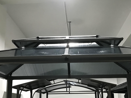 Gazebo de policarbonato com dois topos 2.35X1.7X2.45M para ponte de pérgulas ao ar livre
