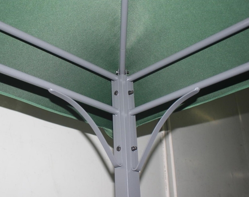 Área de abrigo para gazebo ao ar livre 3X3X2.6M com estrutura de metal de montagem fácil e paredes laterais