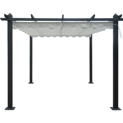 Gazebo externo de jardim personalizado de 2.96X2.96X2.25M com moldura de alumínio e tampa removível