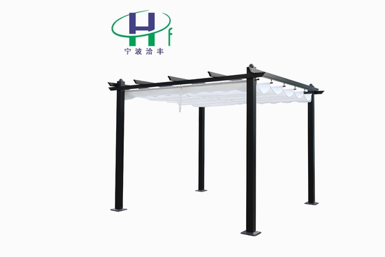 Gazebo externo de jardim personalizado de 2.96X2.96X2.25M com moldura de alumínio e tampa removível