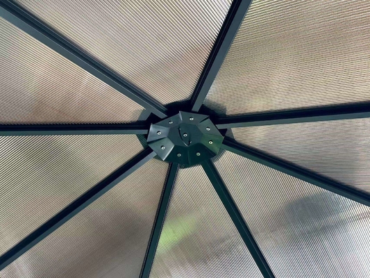Jardim ao ar livre 3x3x2.6M Hard Top Gazebo com telhado de PVC fácil montado e resistente