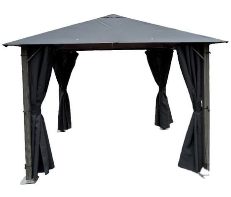 Tenda de gazebo de alumínio com paredes laterais de poliéster 3X3X2.57M para proteção impermeável