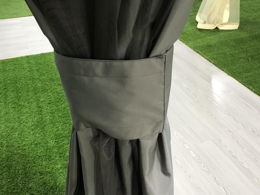 3X4X2.75M PVC e Alumínio Techo de Tejo Suave Gazebo abrigo solar para jardim com teto duplo