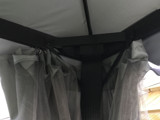 3X4X2.75M PVC e Alumínio Techo de Tejo Suave Gazebo abrigo solar para jardim com teto duplo
