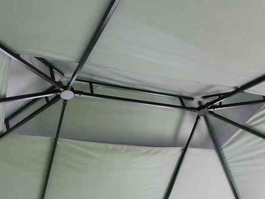 3X4X2.75M PVC e Alumínio Techo de Tejo Suave Gazebo abrigo solar para jardim com teto duplo