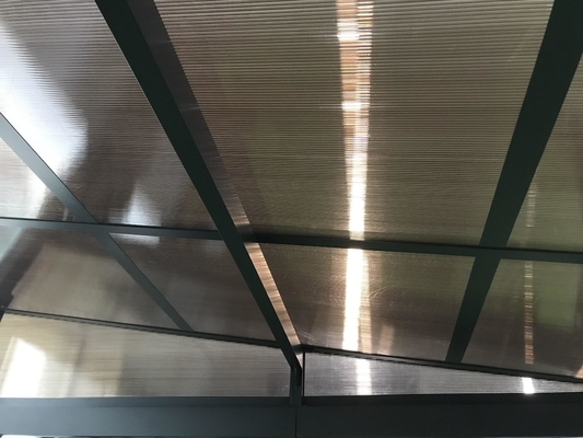 3x4x2.2/2.4M Plano inclinado Gazebo de jardim de alumínio com telhado PC de policarbonato de luxo