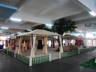 Jardim/exterior meio ferro e meio Al PC Gazebo com estrutura de árvores