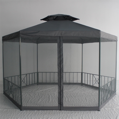 Área exterior impermeável jardim dossel pérgola com cores personalizadas teto duplo hexagonal