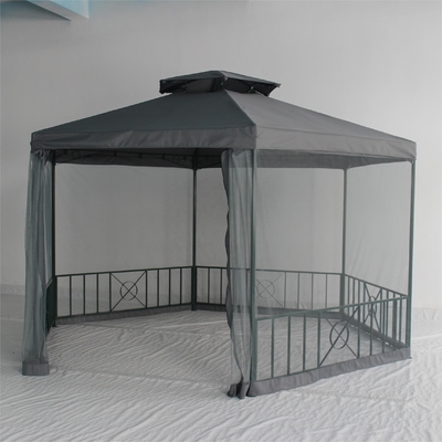 Área exterior impermeável jardim dossel pérgola com cores personalizadas teto duplo hexagonal