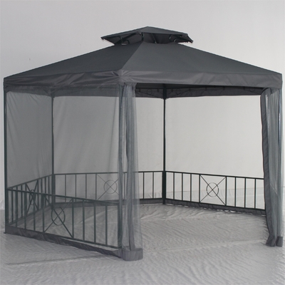 Área exterior impermeável jardim dossel pérgola com cores personalizadas teto duplo hexagonal