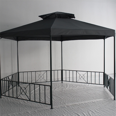Área exterior impermeável jardim dossel pérgola com cores personalizadas teto duplo hexagonal