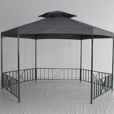 Área exterior impermeável jardim dossel pérgola com cores personalizadas teto duplo hexagonal
