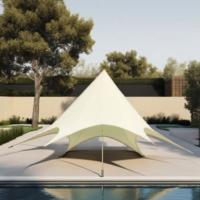 Tenda de estrela exterior personalizada revestida com pó para sombra de praia Canopy of Heavens Pavilion