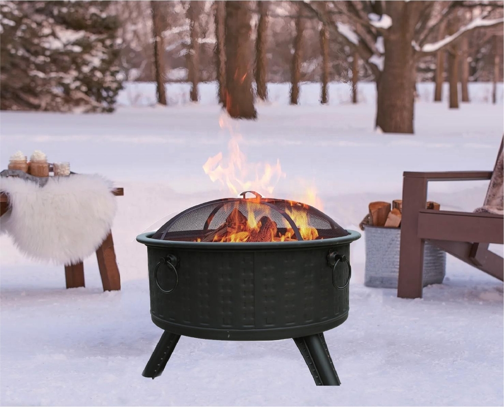 Grill de churrasco sem fumo ao ar livre Corten Steel Gas Fire Pit Forma personalizada Quadrado esférico
