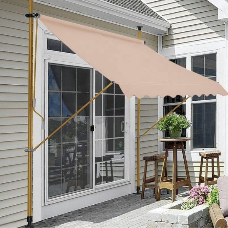 Área exterior de jardim de pátio canopy sombra de sol varanda toldo retrátil 2 * 1,2m Feito de aço