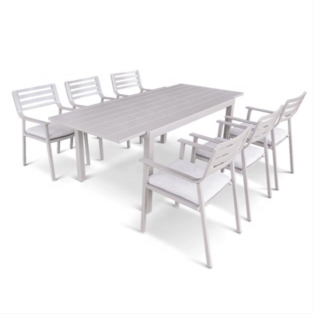 Sofá de alumínio de rotão de estilo moderno dobrado para o exterior