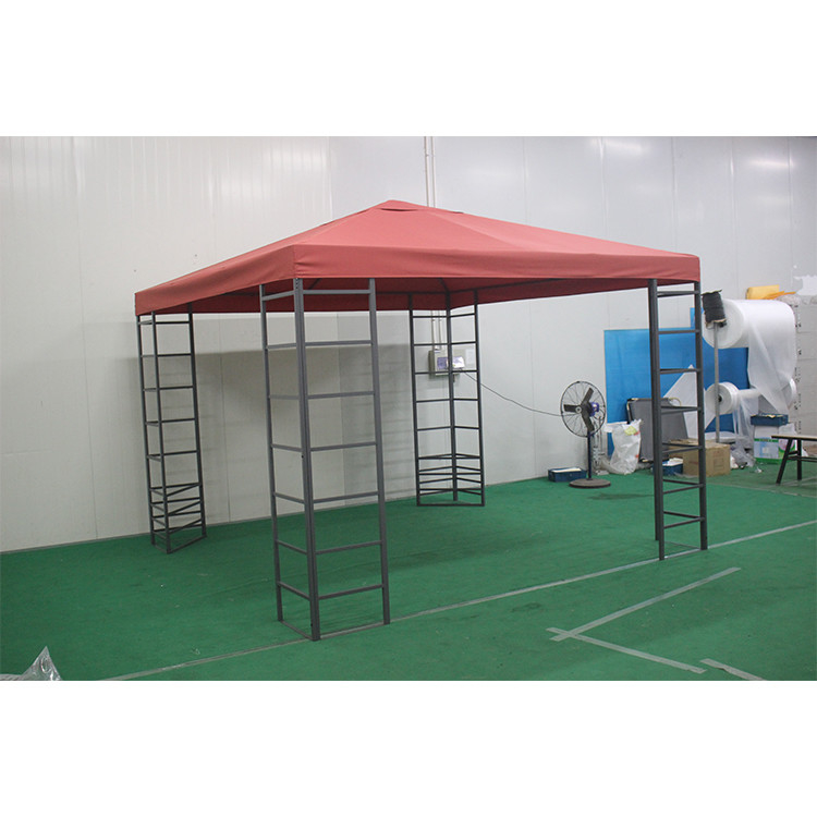 Patio de jardim ao ar livre 3*3*2.55M Rectangular Gazebo com dois topos em pacote de grande porte