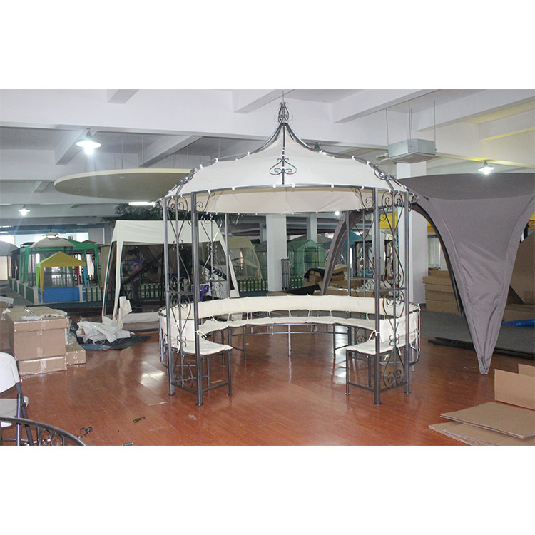 Quadro de aço 3 * 2.9M Padrão de trabalho aberto Spire Gazebo para jardim Alta energia personalizável