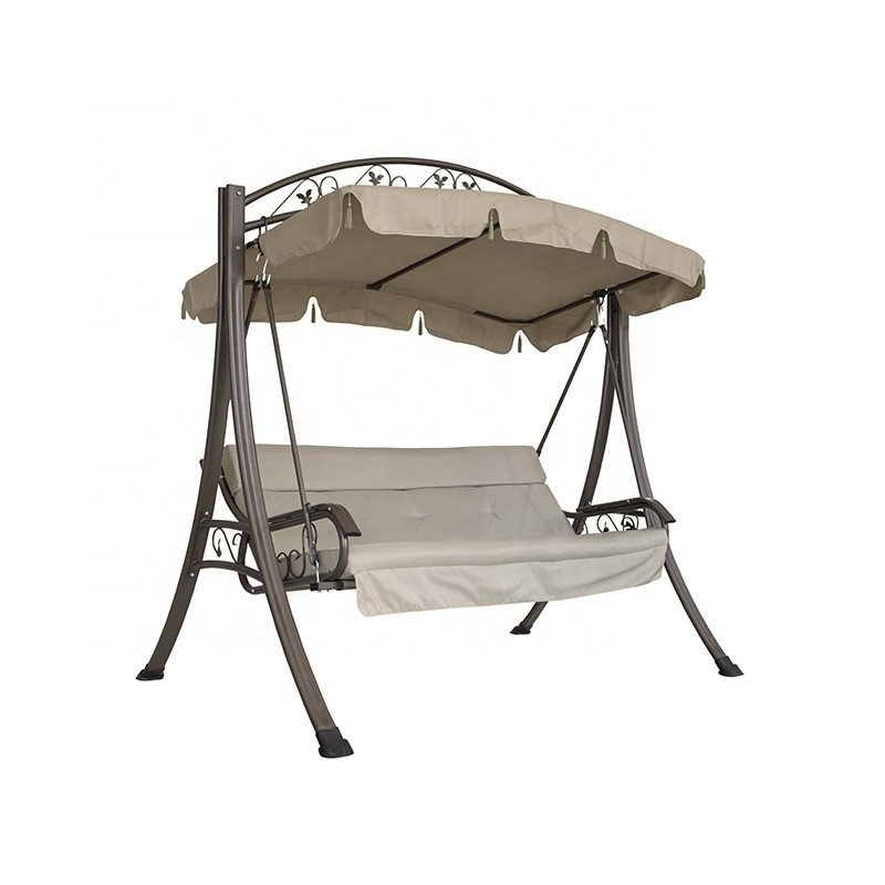 Decorações de jardim Swing Chair ao ar livre com dossel Pergola Gazebo Cama de banco almofada