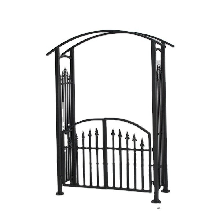 Arco de metal personalizável para jardim e pátio Gazebo em cor preta não revestido