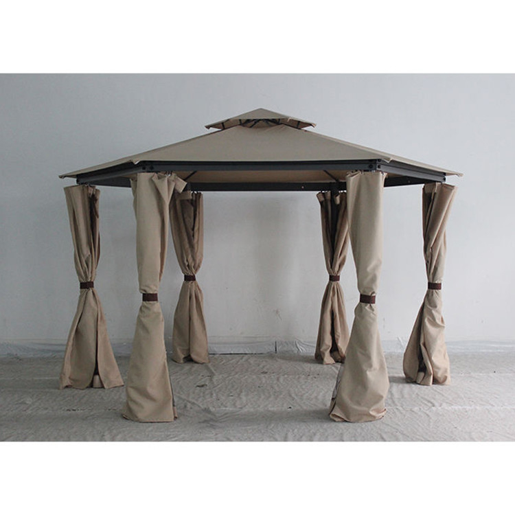 Gazebo de poliéster com mosquiteiro e cortinas laterais