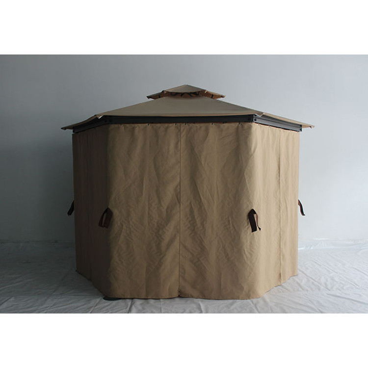 Gazebo de jardim de alumínio exterior personalizável com estrutura de metal à prova de ferrugem e teto de aço