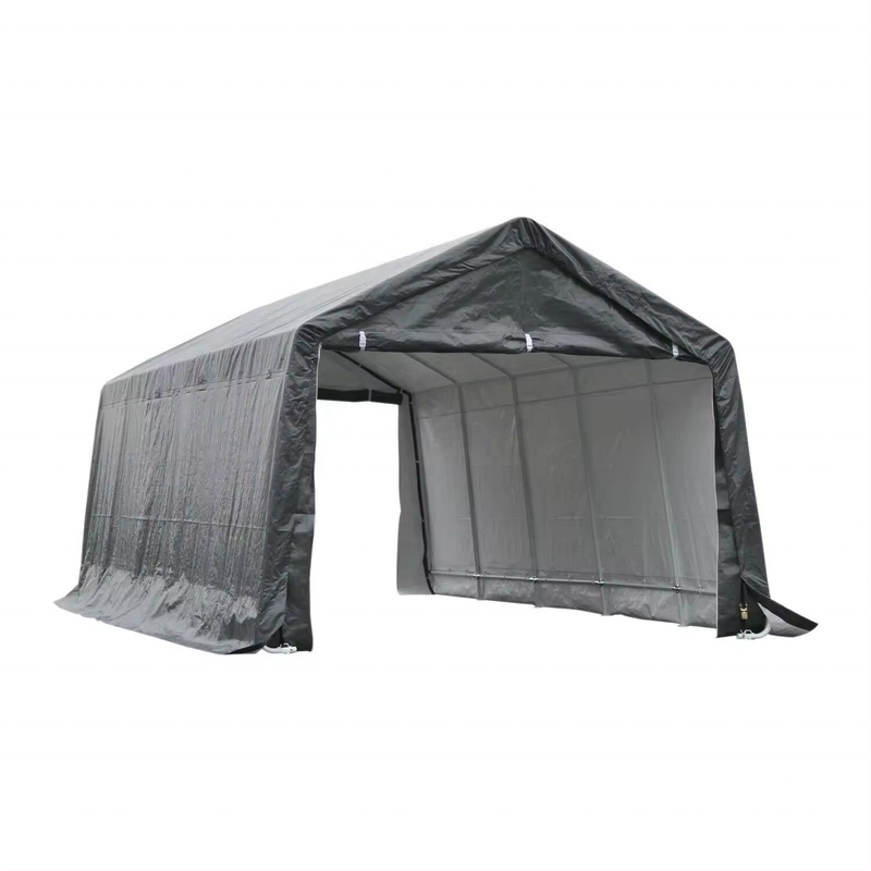 Parque de estacionamento tenda de garagem grande dossel com estrutura galvanizada de aço e material de telhado PE
