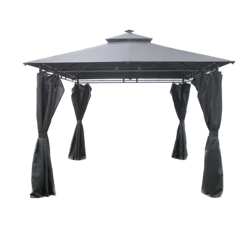 Quadro de aço 3x3x2.7M Patio exterior redondo Canopy Party Gazebo Design para jardim / exterior