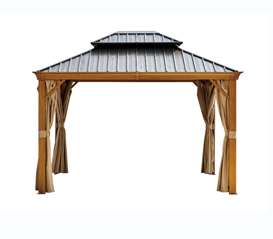 Pergola de metal galvanizado de aço duplo 3X3.65X2.85M para utensílios de jardim