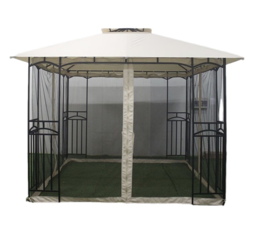 3x3x2.7M aço exterior Gazebo com dois topos para pátio canopy festa santuário ao ar livre