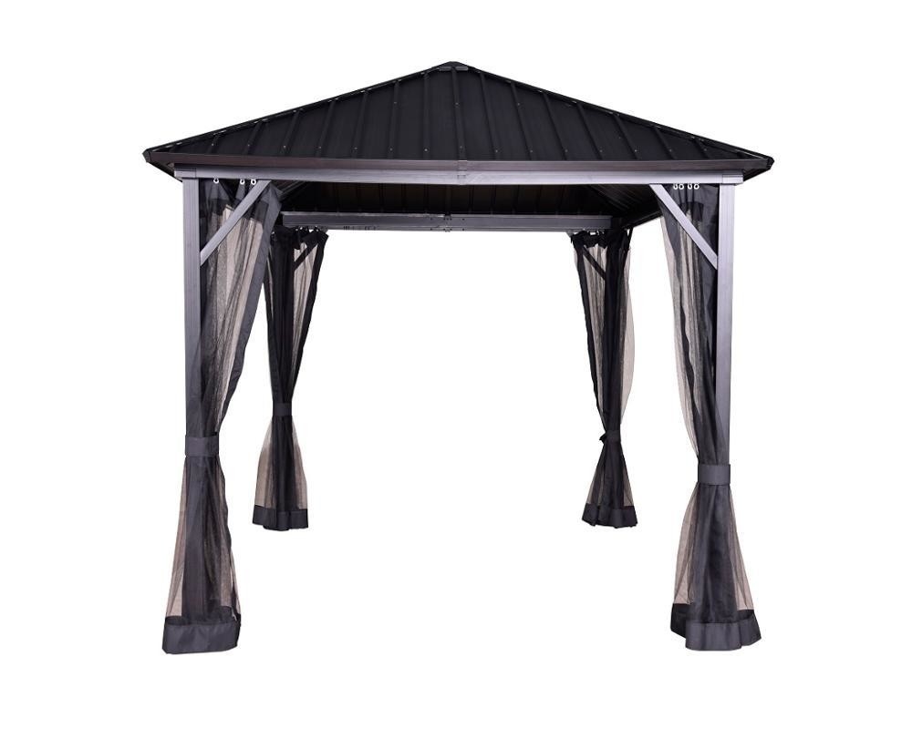 Gazebo de placa de ferro de 3*3*2,75m resistente para ponte de pergolas