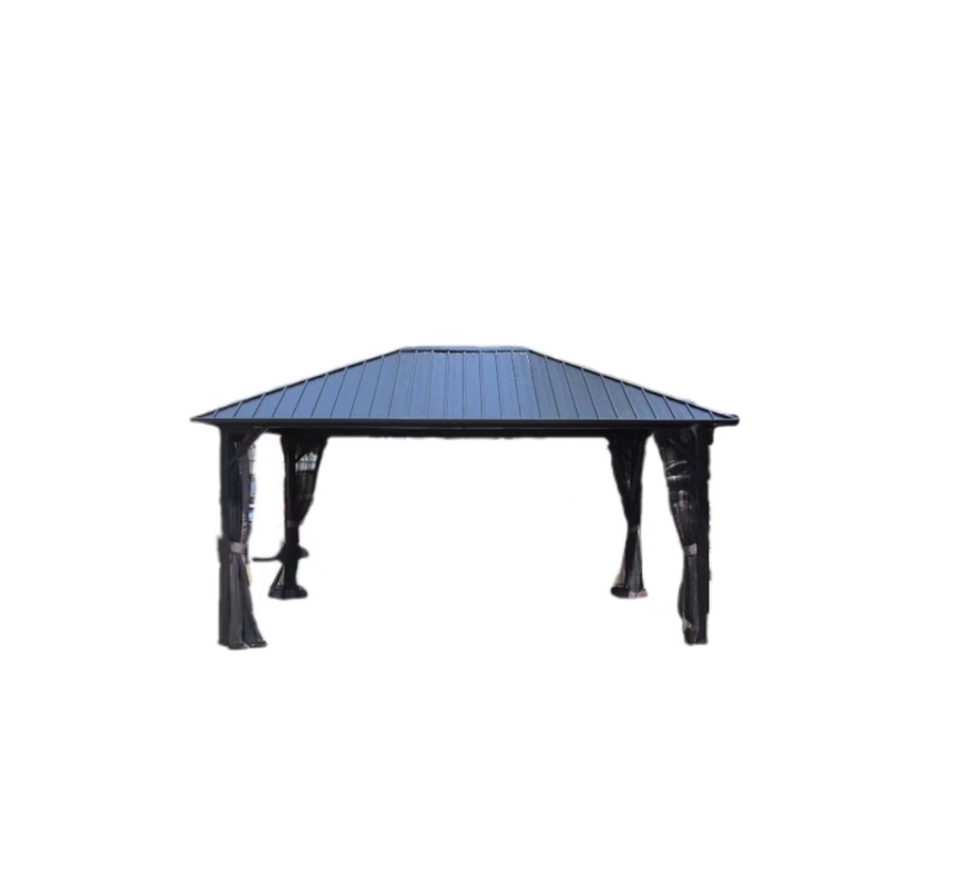 Produtos de jardim ao ar livre Pergola 4,85x3,65x2,75m Aço galvanizado com material de tecido