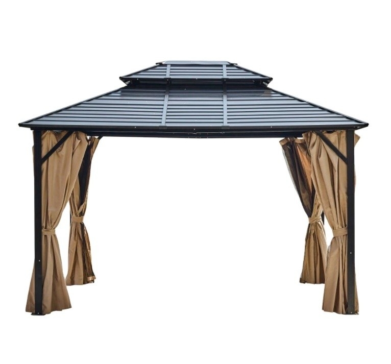 Parede lateral de poliéster 3X3.65X2.75M Tubos de alumínio com tampa dupla Gazebo para festa de jardim