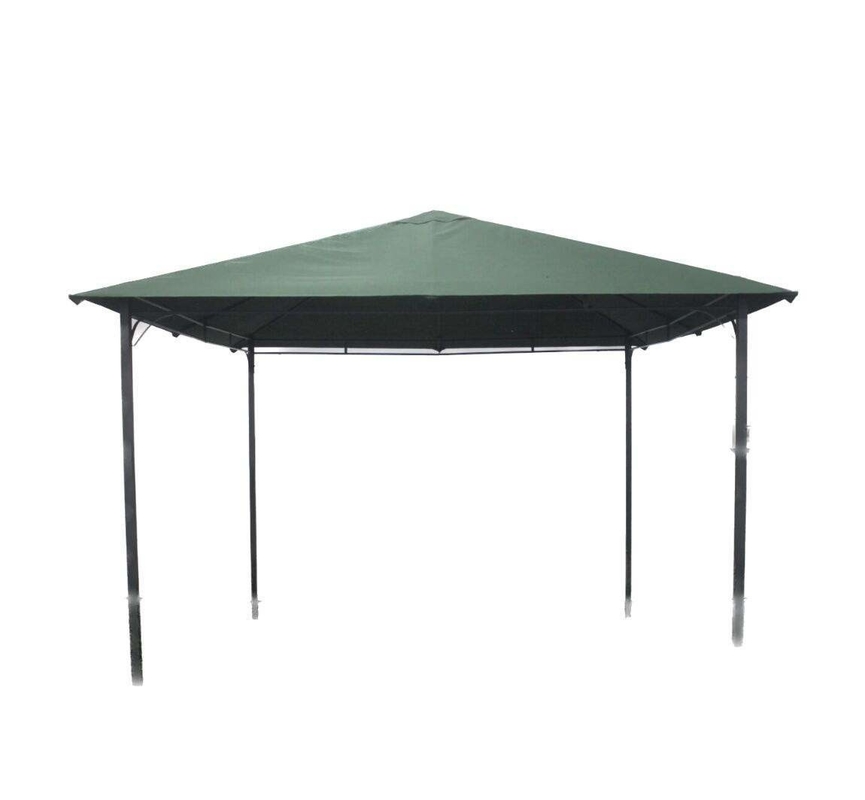 Área de abrigo para gazebo ao ar livre 3X3X2.6M com estrutura de metal de montagem fácil e paredes laterais