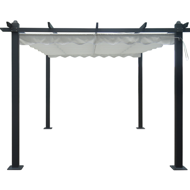 Gazebo externo de jardim personalizado de 2.96X2.96X2.25M com moldura de alumínio e tampa removível